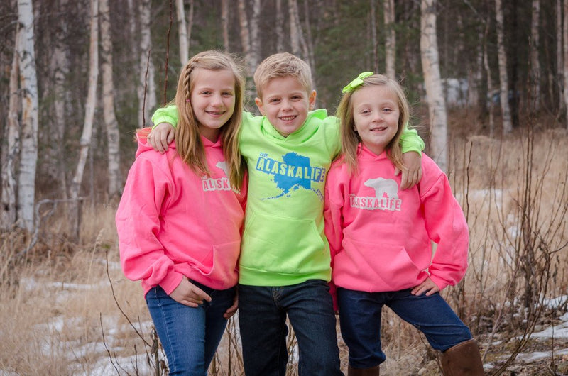 Neon Pink Kids Hoodie