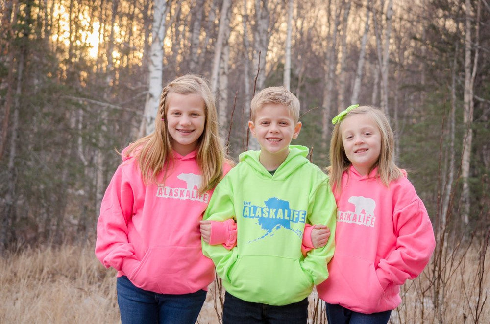 Neon Green Kids Hoodie The Alaska Life