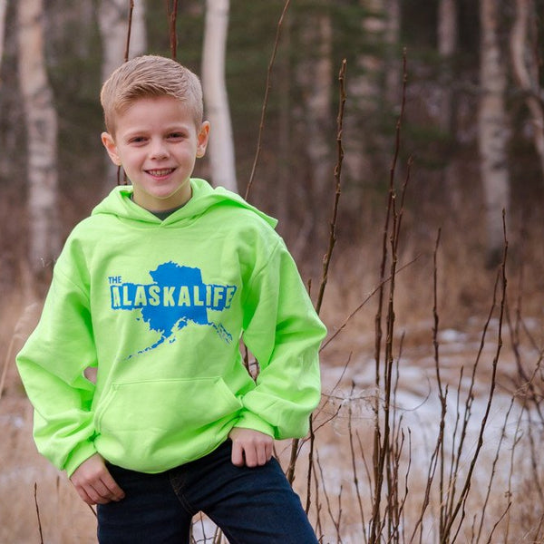 Neon Green Kids Hoodie – The Alaska Life